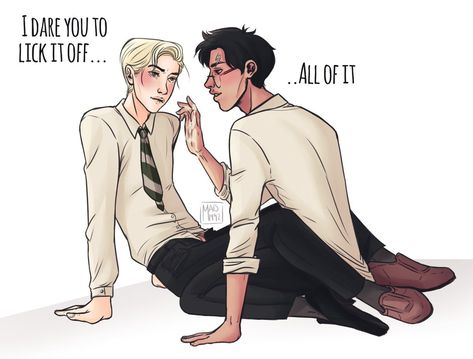 Drarry Fanart Top Draco, Drarry Comics, Darry Fanart, Drarry Fanart, Harry Draco, Gay Harry Potter, Harry Potter Feels, Harry Potter Puns, Harry Potter Pin