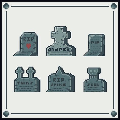 graves pixel art Graveyard Pixel Art, Pixel Graveyard, Creepy Pixel Art, Gothic Pixel Art, Rpg Sprites, Pixel Dungeon, Pixel Art Sticker, Witch Hut, Pixel Game