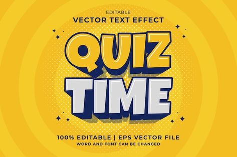 Quiz Design Graphics, Quiz Time Design, Cartoon Template, Quiz Time, Quiz Design, Free Psd Files, Stationery Mockup, Greeting Card Template, Retro Waves