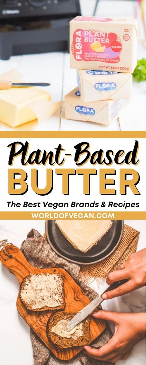 Plant Based Butter Recipe, Homemade Vegan Butter, Plant Based Butter, Butter From Scratch, Make Your Own Butter, Dairy Free Butter, Vegan Buttercream Frosting, Vegan Staples, Food Alternatives