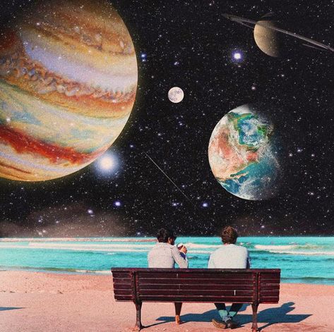 Surrealism Graphic Design, Retro Surrealism, Vintage Space Art, Art Spatial, Nike Art, Surreal Collage, Music Backgrounds, Alternate Universe, Collage Art Mixed Media