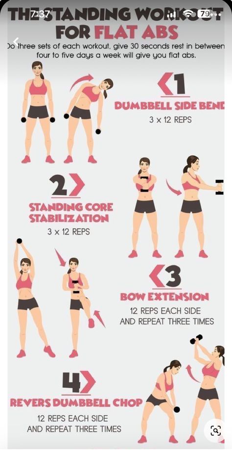 Standing Workout, Exercises For Women, Standing Abs, Trening Fitness, Diet Vegetarian, Flat Abs, Trening Abs, Body Fitness, Belly Workout