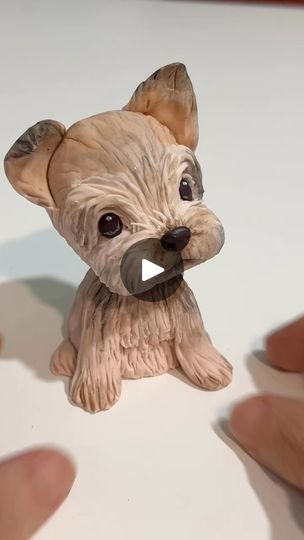 Fondant Dog Tutorial, Fondant Puppy, Miniature Yorkie, Fondant Dog, Miniature Puppies, Fondant Figures Tutorial, Dog Cake Topper, Fondant Animals, Cake Topper Tutorial