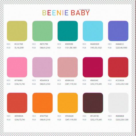 lakemizu: beenie baby color palette  no action... | love 4 cc finds Baby Color Palette, Baby Beenies, Baby Color, Hex Codes, Baby Colors, Cc Finds, Sims 4 Cc, Sims 4, Discover Yourself