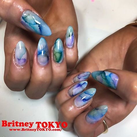 Watercolor Watercolor Nails, Water Marble Nails, Water Color Nails, Goth Nails, Marble Nails, Luxury Nails, Art Trends, Cool Nail Designs, Nail Designs Summer