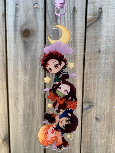 Tanjiro Kamado, Nezuko, Inosuke Hashibira, Zenitsu, Hashira, Demon Slayer, KNY, Kimetsu no Yaiba, art, drawing, fanart, acrylic charm, charm, keychain, acrylic keychain, small business, art business, stickers, kawaii, cute, chibi, japanese,anime Demon Slayer Gift Ideas, Demon Slayer Keychain, Anime Things To Buy, Nezuko Keychain, Kny Stickers, Keychain Small Business, Inosuke And Zenitsu, Demon Slayer Tanjiro Nezuko, Demon Slayer Chibi