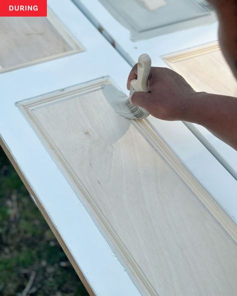 Closet doors in the renovation process. Closet Door Redo, Louvered Door Ideas, Louvered Bifold Doors, Door Redo, Bifold Doors Makeover, Folding Closet Doors, Basic Closet, Renovation Process, Closet Door Makeover