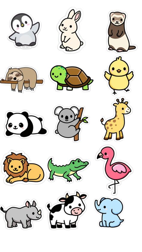 Add one extra mini sticker BE A ANIMAL probably a bee! Cartoon Animals Cute Drawing, Easy Cartoon Animals, Mini Animal Drawings, Cute Animal Character Illustration, Aesthetic Cartoon Animals, Cute Stickers Animals, Bee Drawing Simple Cute, Cute Animated Animals, Cute Mini Stickers