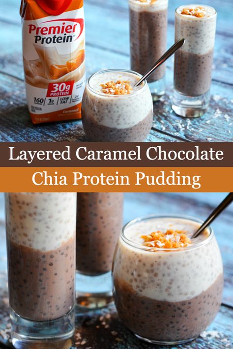 Premier Protein Pudding Flavor Pairings, Chia Seeds Protein Shake, Best Time To Drink Protein Shake, Premier Protein Chia Pudding, Protein Shake With Chia Seeds, Premier Protein Shake Overnight Oats, Premier Protein Caramel Recipes, Premier Protien Pudding Recipes, Premier Protein Diet Plan