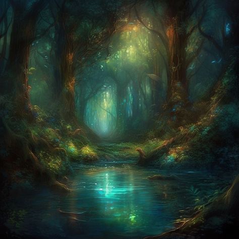 Painting Enchanted Forest, Magical Village, Forest Village, Fairy Paintings, Tropical Painting, Fantasy Background, Wild Forest, Pretty Backgrounds, Fantasy Forest