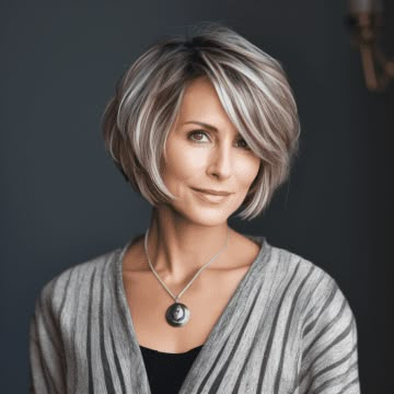 woman with Cool Ash Brown with Icy Blonde Money Piece Highlights On Ash Brown Hair, Icy Blonde Money Piece, Money Piece Hairstyle, Money Piece Hair Color, Hair Color Ideas Short Hair, Piece Hair Color, Short Pixie Bob Haircuts, Ash Highlights, Blonde Money Piece