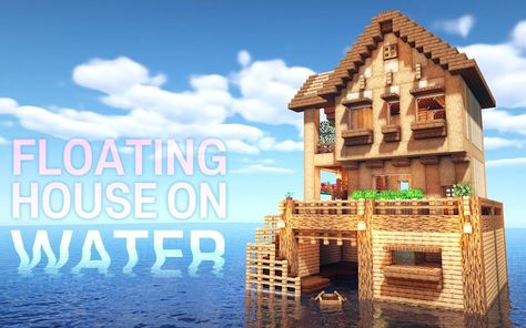 Minecraft Houses On Water, Houses On Water, Minecraft Water House, Minecraft Swamp, Minecraft Modern House Designs, Cute Minecraft, Youtube Minecraft, House On The Water, House In Minecraft