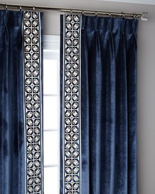 -7S4J Misti Thomas Modern Luxuries Navy Structure 3-Fold Pinch Pleat Blackout Curtain Panel, 108" Navy Structure 3-Fold Pinch Pleat Curtain Panel, 120" Curtain Pleats, Curtains With Trim, Drapes And Blinds, Plain Curtains, Pinch Pleat Curtains, Luxury Curtains, Striped Curtains, Blue Curtains, Custom Drapes