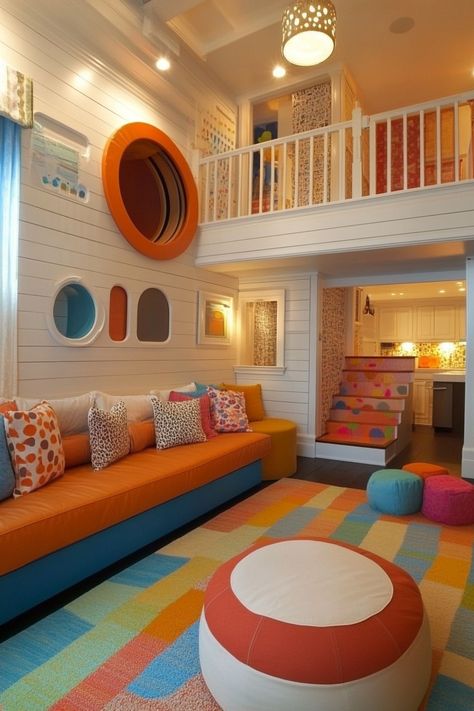 13 Living Room-Playroom Combos For Smart Families – DreamyHomeStyle Cool Playrooms, Living Room Playroom Combo, Living Room And Playroom, Kids Hangout Room, Hangout Room, Living Room Playroom, Apartment Balcony, Room Transformation, Apartment Balcony Decorating