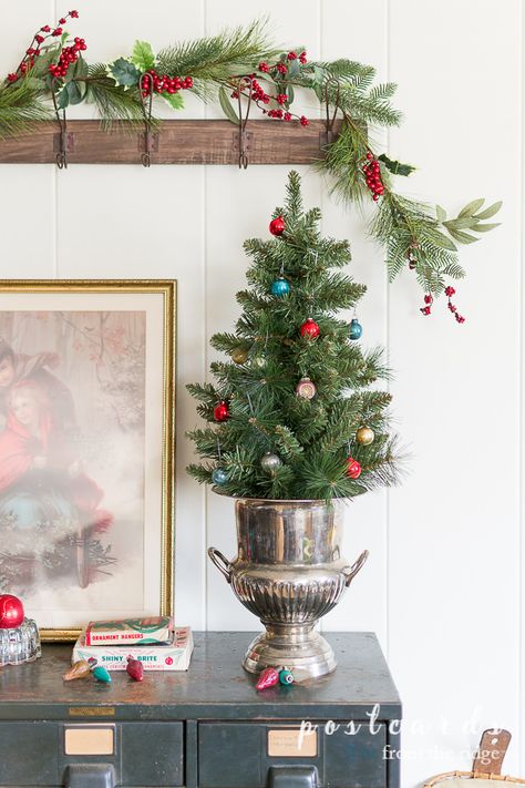 LOVE this vintage champagne bucket and all the budget friendly ideas for Christmas decor. ##budgetdecor #thriftydecor #vintagedecor #Christmas #vintagemetalcabinet Christmas Tree Bucket Ideas, Vintage Champagne Bucket, Champagne Bucket Ideas, Champagne Bucket Decor, Christmas Vase Ideas, Christmas Planter Ideas, Vintage Christmas Decor Ideas, Thrifty Christmas, Bottle Fairy Lights