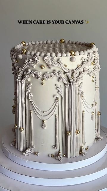 Elegant Tiered Cakes, Elegant White Cakes, 1920s Themed Cake, Pretty Winter Cakes, Special Cake Recipes, 75th Bday Cake, Vintage Cake With Flowers, Wedding Cake Trends For 2024, Greek Mythology Cake