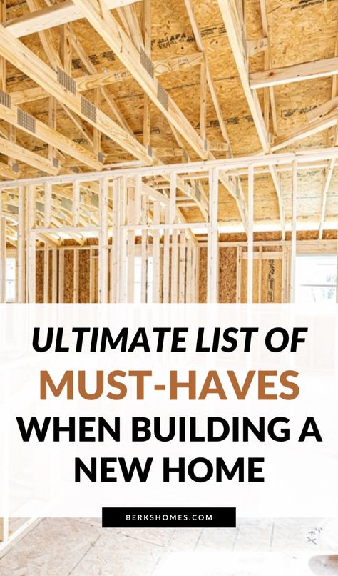 Have you considered your house building must-haves? Before you start building a house, whether you're building your own home or working with new house builders like Berks Homes, you need to decide what new home must haves matter to you. Create your house building checklist with the help of this list of must haves when building a new home! Having a building a house checklist will help you design and build your dream home! House Building Checklist, Checklist For Building A New House, Building A House Checklist, Home Construction Cost, Home Building Checklist, Building Your Own Home, Plan Interior Design, Build My Own House, Small Balconies