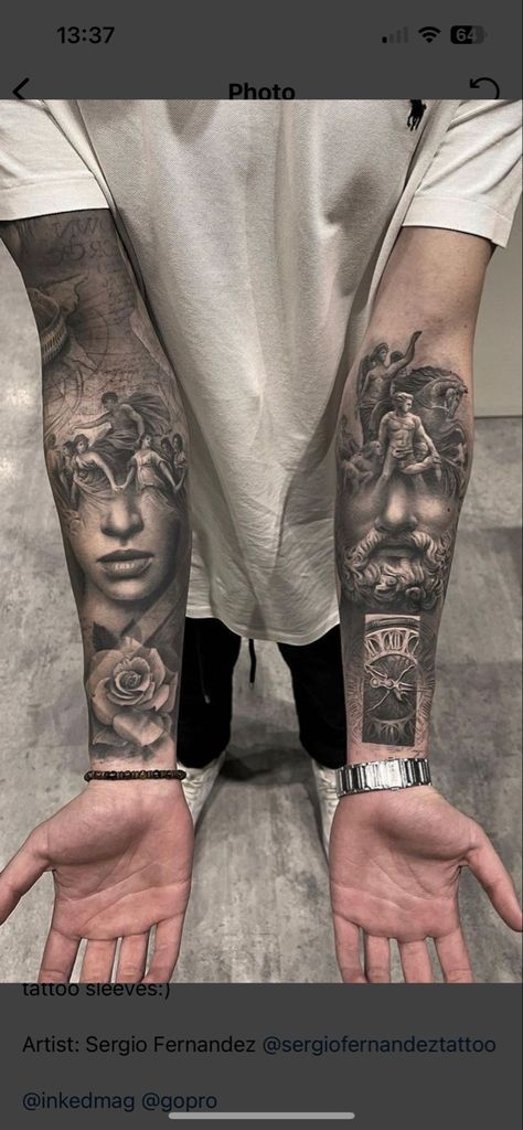 Arm Tattoos For Men, Half Arm Sleeve Tattoo, Underarm Tattoo, Tattoo Homme, Roman Tattoo, Bicep Tattoo Men, Flash Designs, Realistic Tattoo Sleeve, Ink Magazine