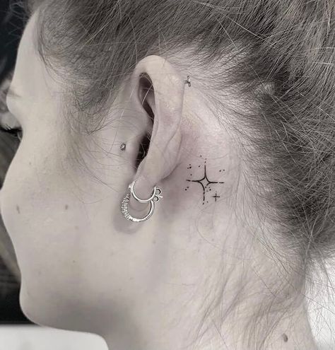 Dainty Tats, Tattoo Ear, Headphones Tattoo, Behind The Ear Tattoo Ideas, Brighton Tattoo, Small Neck Tattoos, Behind The Ear Tattoo, Behind Ear Tattoos, Bookish Tattoos