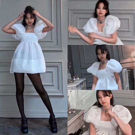 Stocking puff dress White Dress Stockings Outfit, White Dress And Tights Outfit, White Dress And Stockings Outfit, White Dress Black Tights Outfit, White Dress With Stockings Outfit, White Dress With Black Tights, White Dress With Tights, Dress And Stockings Outfit, White Dress Black Tights