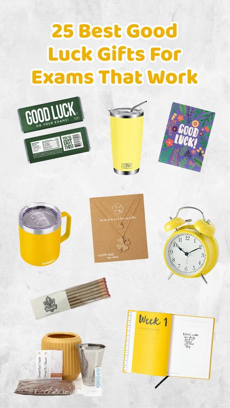 Good Luck For Exams Gift Ideas, Good Luck Basket, Good Luck Gift Ideas, Gre Exam, Exams Gift, Good Luck Wishes, 12th Exam, Cupcake Container, Study Gift