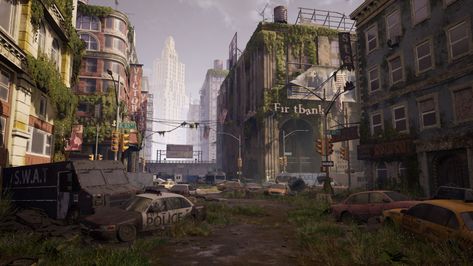 Abandoned City, Apocalypse World, Apocalypse Aesthetic, Concept Art World, Game Environment, Post Apocalypse, Last Of Us, Environment Design, Environment Concept Art