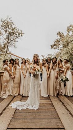 Champagne Bridesmaid Dresses, Champagne Bridesmaid, Elegant Bridesmaid Dresses, Bridesmaid Style, Park Weddings, Wedding Cake Designs, Junebug Weddings, Wedding Bridesmaid Dresses, Wedding Bridesmaids