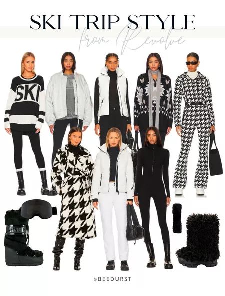 Ski trip style from revolve, ski trip outfit, winter outfit, winter coat, winter jacket, boots, skiing outfit, ski jacket, ski looks, ski trip looks Ski Trip Outfits, Ski Trip Outfit, Apres Ski Outfits, Ski Outfits, Apres Ski Style, Ski Style, Womens Winter Fashion Outfits, Adorable Outfits, Europe Winter