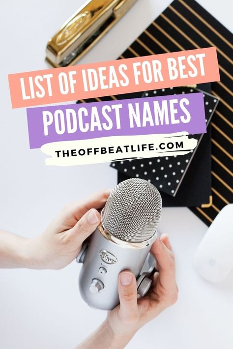 Looking to start your own podcast? Finding the perfect name can be one of the toughest decisions you will make. Here are 5 tips to finding the best podcast names that would be perfect for your show. #podcasting #podcastingtips #podcasts #podcastshow #howtostartapodcast #howtocreateapodcast #podcast Podcast Name Ideas List, Podcast Names For Best Friends, Podcast Must Haves, Podcast Names Generator, Christian Podcast Name Ideas, Podcast Name Ideas For Best Friends, Podcast Name Ideas For Women, Podcast Topics Ideas For Women, Podcast Topics Ideas