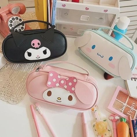 🎀 New arrivals are here! The Sanrio and Kawaii Surprise October Mini Drops are live—limited-edition and too cute to miss!Shop now before they’re gone! 💖 Visit us at crazilykawaii.com Sanrio Pouch, Student Cartoon, Cute Pencil Case, Cute Pencil, Kuromi Melody, Pen Bag, Creative Storage, Bag School, Portable Storage