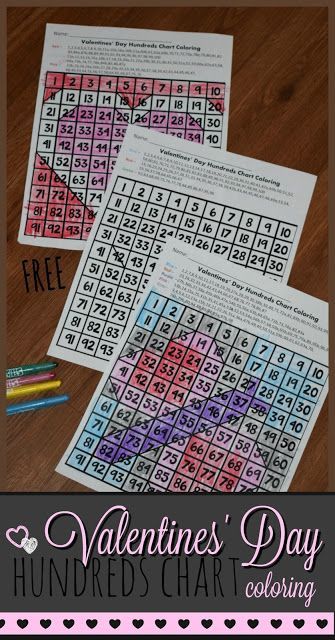 Valentine Math Worksheet, Math For Preschool, Valentines Day Math, Valentine Math Activities, 100s Chart, 123 Homeschool 4 Me, 100's Chart, Kindergarten Valentines, Math Valentines