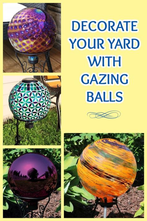 Garden Gazing Balls Garden Gazing Balls, Gazing Balls Garden Ideas, Gazing Balls Diy, Gazing Balls, Garden Globes, Garden Balls, Gazing Ball, Garden Deco, Glass Work