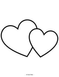 Two simple hearts side by side Love Hearts Drawings, Cute Love Heart Drawing, 2 Hearts Drawing, Heart Line Art Simple, Heart Stencil Templates, Heart Drawings Easy, Heart Simple Drawing, Heart Cute Drawing, Cute Outline Drawings