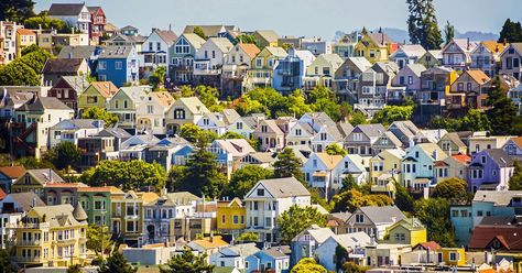 The number of young adults living at home has rapidly expanded over the last decade. Urban Houses, Universe God, San Francisco Neighborhoods, Urban Village, Visit San Francisco, San Francisco Houses, Living In San Francisco, Colorful Places, Home Ownership