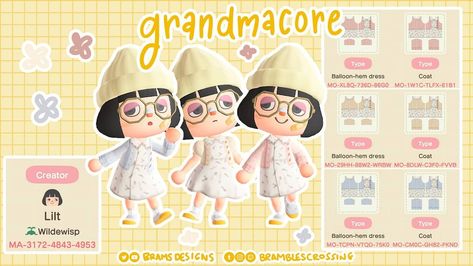 Bramble on Instagram: “🧶🧵🤍I LOVE having twitch chat and the Pixel Patch help me name designs! Welcome to "Grandmacore" 😅🤍🧵🧶 . . Three colors in two different…” Acnh Grandmacore Clothes, Grandmacore Clothes, Acnh Grandmacore, Grandmacore Fashion, Grandmacore Outfit, Grandmacore Aesthetic, Cottagecore Girl, Acnh Clothes, Acnh Designs