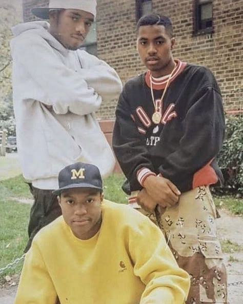 Nas 90s, African American Aesthetic, Nas Fashion, Raising Kanan, 2000’s Outfit, Nas Illmatic, Nasir Jones, Black Music Artists, Hip Hop Images