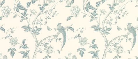 Summer Palace Off White/Duck Egg Blue Wallpaper at Laura Ashley Wallpaper Rooms, Duck Egg Blue Wallpaper, Duck Egg Colour, Blue Grey Wallpaper, Wallpaper Off White, Blue And White Wallpaper, Blue Floral Wallpaper, Parents Bedroom, Wallpaper Summer