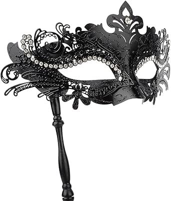 Mascarade Halloween Costume, Masquerade Mask With Stick, Maskerade Mask, Mascarade Party, Masquerade Mask Black, Masquerade Outfit, Masquerade Wedding, Venetian Masquerade Masks, Venice Mask