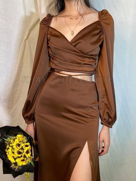 Cool Dress Up Ideas, Brown Party Outfit, Classy Fashion Style, Elegance Dress, Luxury Photography, Fashion Top Outfits, Myanmar Dress, Elegant Dresses Classy, Everyday Fashion Outfits