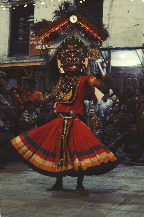 Nepali Culture, Indian Classical Dancer, Ritual Dance, South Asian Aesthetic, Nepal Culture, Cultural Dance, Mask Dance, Nepal Travel, South Asia