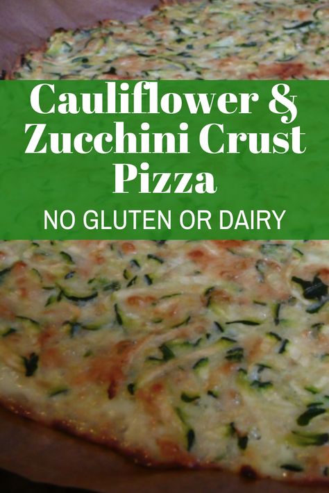 Cauliflower/Zucchini Crust Pizza (No Dairy OR Gluten) via @ericaeckman Zucchini Crust Pizza, Hyper Ketosis, Cauliflower Rice Pizza, Zucchini Meals, Zucchini Crust, Cauliflower Zucchini, Zucchini Pizza Crust, Cauliflower Pizza Crust Recipe, Toppings Bar