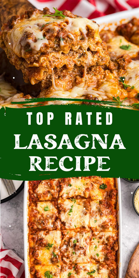 collage of how to make easy lasagna Homemade Lasagna Recipe With Ricotta, Freeze Ahead Lasagna, Giada De Laurentiis Lasagna Recipes, Overnight Lasagna Recipe, Lazana Recipes Lasagna, Authentic Lasagna Recipe Italy, Most Popular Dinner Recipes, Traditional Lasagna Recipe, Hot Sausage Recipes