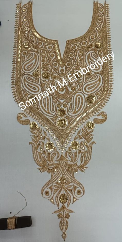 Marori Work Embroidery, Kasmiri Embroidery Work, Zari Embroidery Designs, Marodi Embroidery, Zari Work Embroidery, Marori Work, Marodi Work, Gold Work Embroidery, Hand Beaded Embroidery