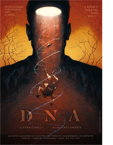 DNA - a play by Dennis Kelly on Behance Dna By Dennis Kelly, Dna Dennis Kelly, Dna Play, Play Poster, Dna Design, Light Shadow, Poster Illustration, Teaching Aids, English Literature