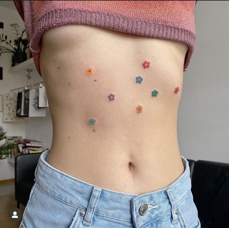 Funky Tattoos, Cute Tats, Handpoke Tattoo, 4 Tattoo, Cute Little Tattoos, Cute Tiny Tattoos, Stomach Tattoos, Dainty Tattoos, Subtle Tattoos