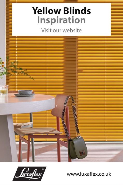 Yellow Blinds Bedroom, Yellow Blinds, Yellow Window Treatments, Blinds Inspiration, Yellow Window, Window Blinds And Shades, Blinds And Shades, Colour Story, Children's Bedrooms