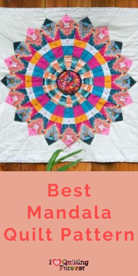 Mandala Quilt Pattern Free, Round Quilt Patterns, Mandala Quilt Pattern, Mandala Quilt, Mandela Patterns, Wall Quilt Patterns, Beginner Quilt Patterns, Dresden Plate, Free Quilt Patterns