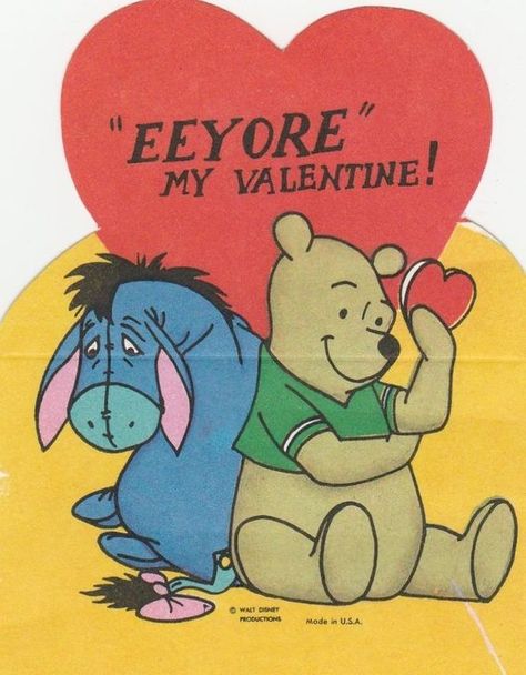 Winnie The Pooh Valentine, Cool Vintage Posters, Valentines Flash, Winnie The Pooh And Eeyore, Classic Valentines, Pooh And Eeyore, Valentine Boxes, Valentines Illustration, Vintage Valentines Day