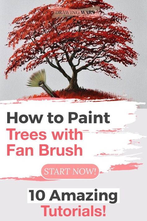 How to Paint Trees With A Fan Brush Step by Step Simple way. Learn How to Paint Trees With A Fan Brush Easy with the Best 10 Online Video Tutorials with Acrylic, Digital and more techniques! How To Paint a Tree Step by Step Easy, How To Paint Pine Trees With A Fan Brush, How To Paint Trees Acrylic Step by Step Fan Brush, How to Paint Trees Fan Brush, How to Paint Trees Acrylic Fan Brush and more! Painting Ideas on Canvas with Acrylic Paint, oil, pencil, watercolors, and more painting techniques! Fan Brush Painting Tutorials, How To Paint Trees Easy, How To Paint A Tree, Paint Trees Acrylic, Paint Pine Trees, Grandma Activities, Paint Blending, Tree Painting Easy, Paint Trees