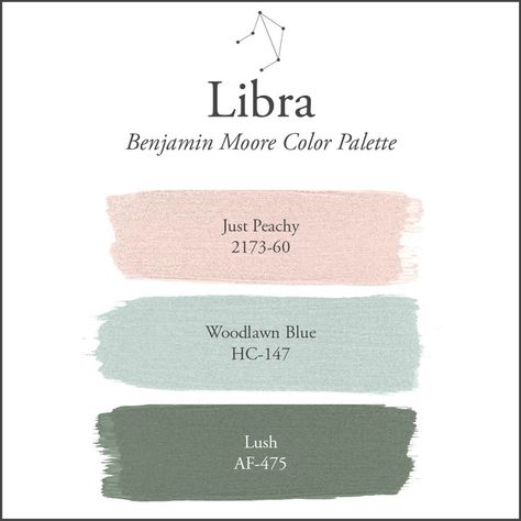 Benjamin Moore on Instagram: “Which is the fairest zodiac sign of all? ♎ The Scales rule #Libra (September 23-October 23), resulting in a personality that is happiest in…” Woodlawn Blue, Libra Color, Libra September, September Colors, Palette Wall, Cozy Homes, Mood Colors, Benjamin Moore Colors, Paint Color Palettes